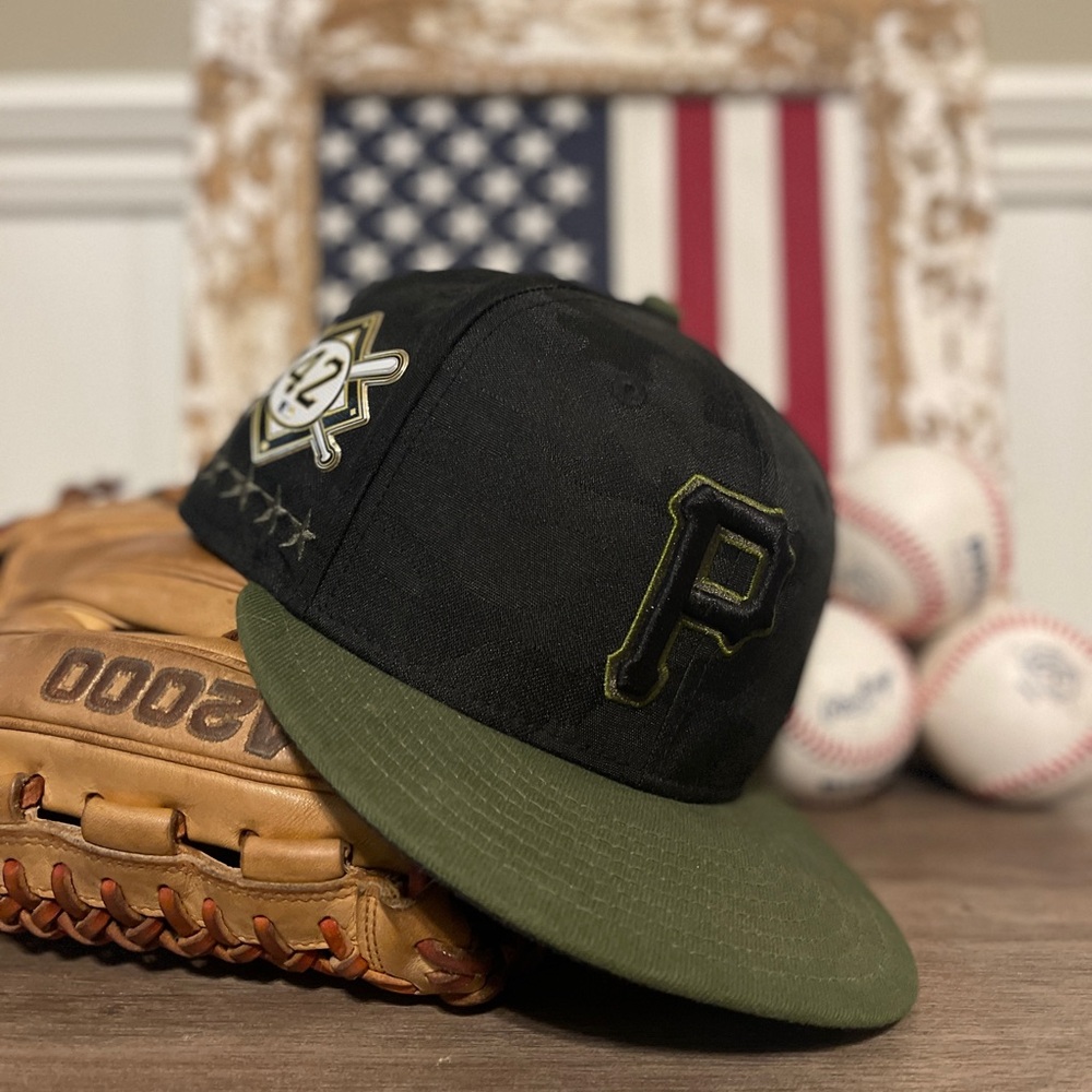 New Era 59Fifty Pirates hat, Jackie Robinson tribute hat